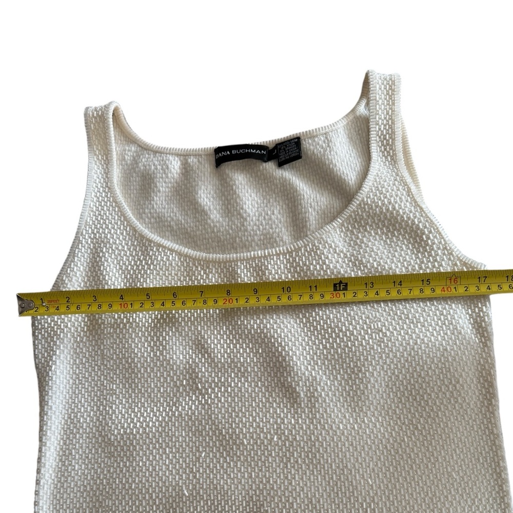 Dana Buckman Wool & Spandex Beaded Sleeveless Sweater - Picture 3 of 6